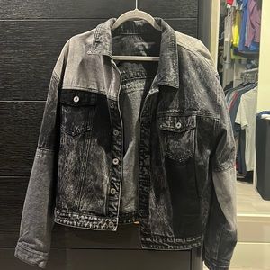 Black and Grey Denim Jacket